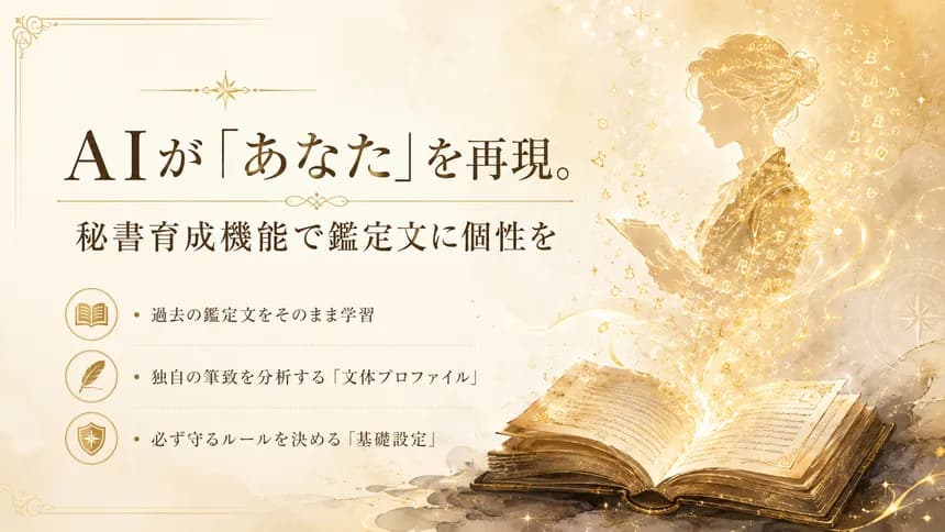 「秘書の育成」機能で、あなた自身の個性や筆致を再現する